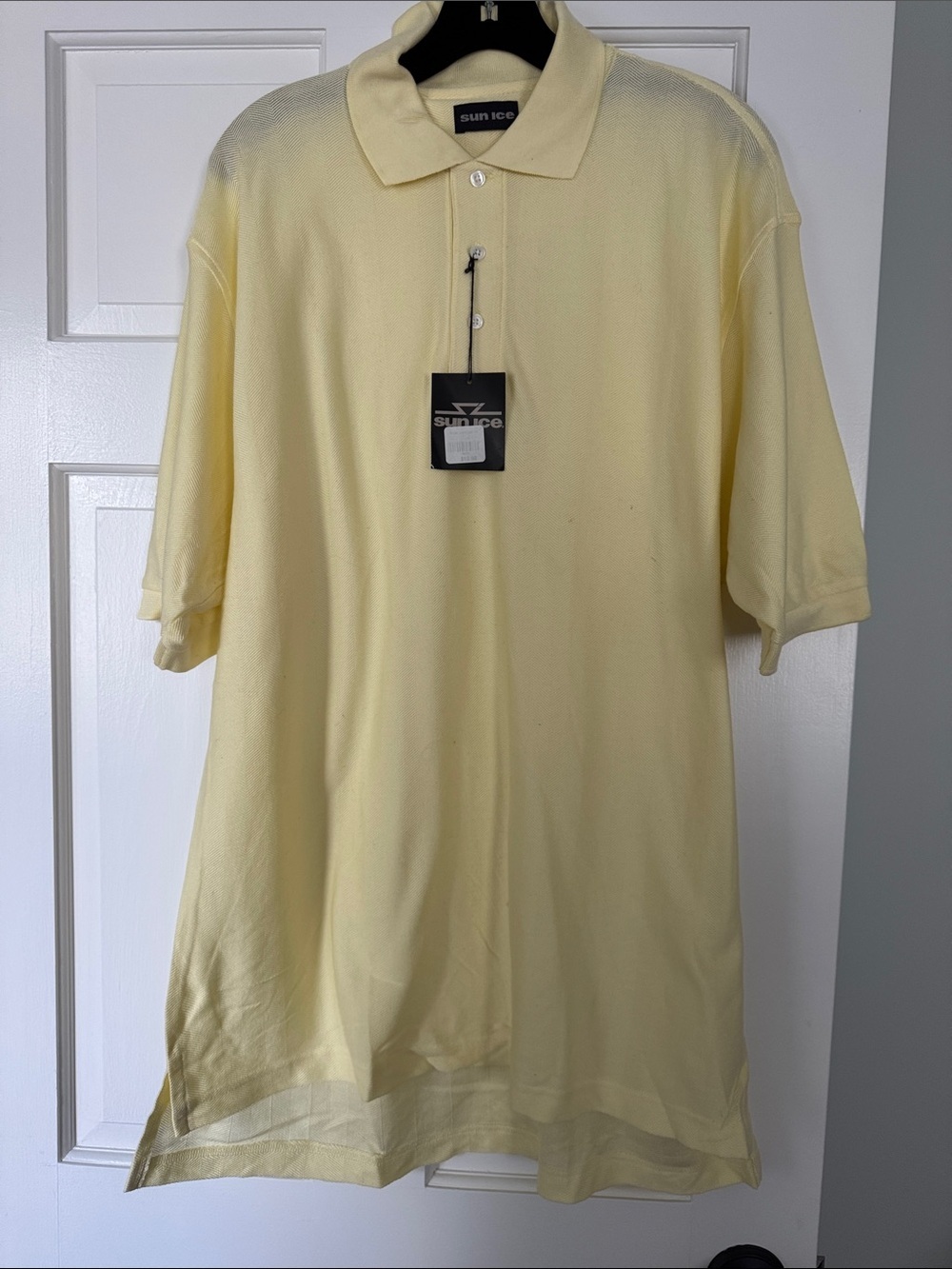 NWT Vintage 90s Sunice Men's Pale Yellow Polo Shirt Size L